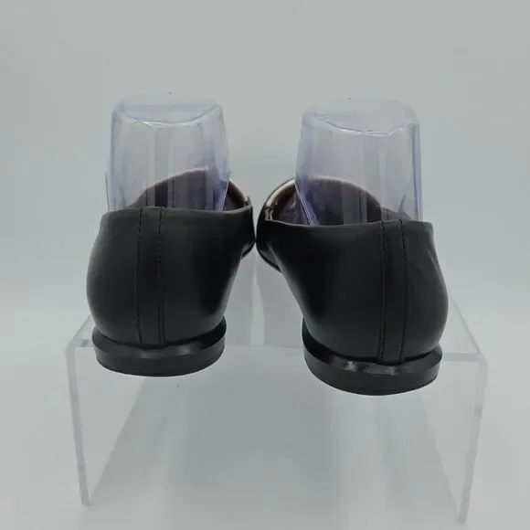 Everlane Women's Modern Point Flat Italian Leather Black and White Size 8 - Picture 7 of 8